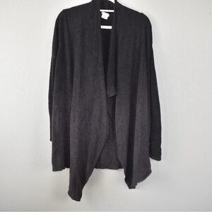 Shimera Cozy Open Front Waterfall Ombre Cardigan Wrap Gray M Medium
